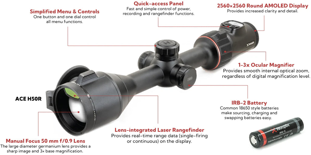 Nocpix Ace H50R 3-24x LRF Thermal Rifle Scope