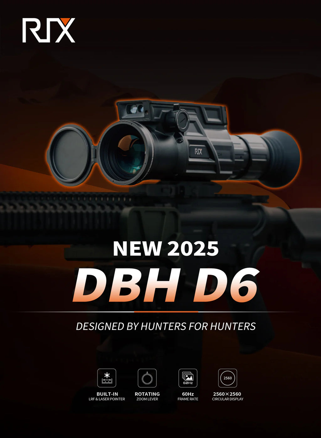 RIX DBH D6 LRF 3-18x Thermal Rifle Scope.  640x512